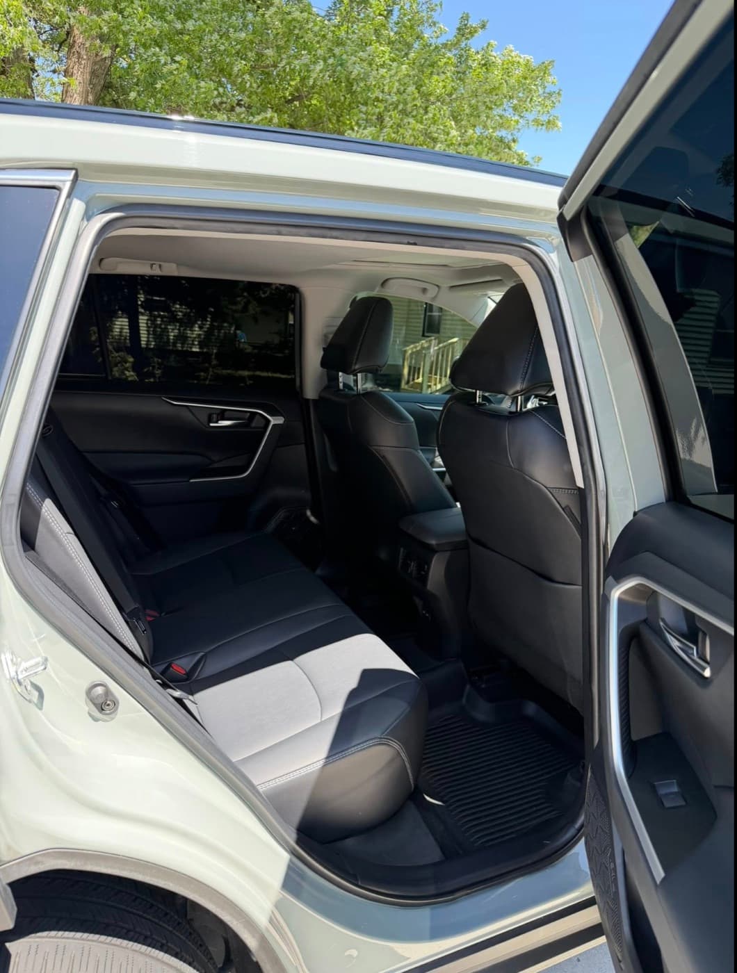 Toyota RAV4 second-row leather seats after a full detail
